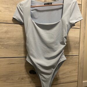 SHEIN Sky Blue Short Sleeve Bodysuit
